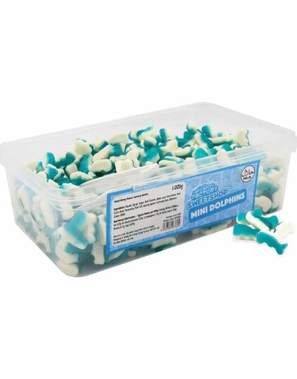 600 stk Sweetshop Mini Dolphins Boks med Vingummi Delfiner 1,02 kg