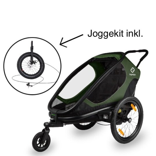 Hamax Multisportsvogn Outback One 1 Sete. inkl. Joggekit Green/Black Hamax Multisportsvogn Outback One 1 Sete. inkl. Joggekit Green/Black