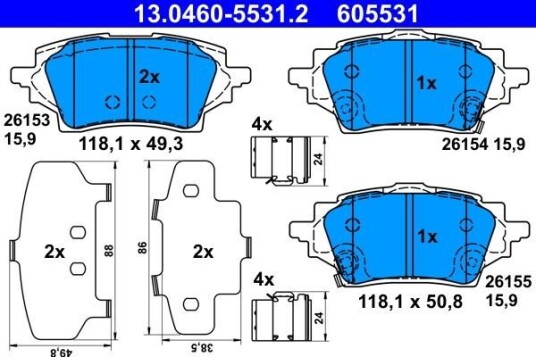 Bremseklosser ATE 13.0460-5531.2 Bremseklosser ATE 13.0460-5531.2