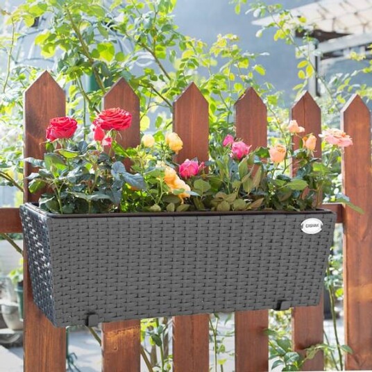 Deub Polyrotting blomsterkasse sett med 2 sort