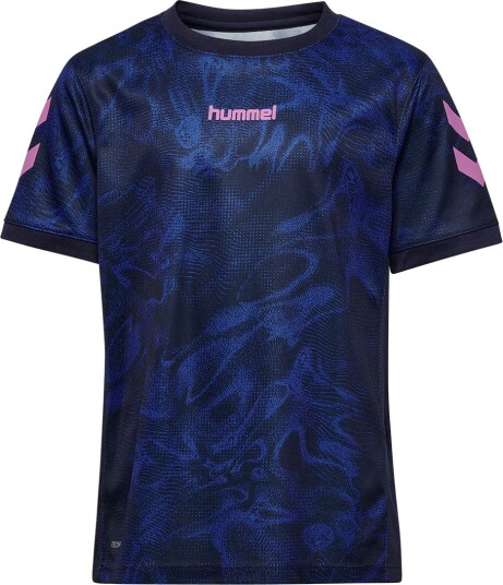 Hummel T skjorte hmlBlaze Club 26 Marine/Blendende Blue Hummel 14 år (164) T skjorte Blå Marineblå Rosa