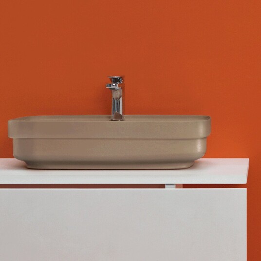 Lavabo TriBeCa Toppmont./nedfelt Servant 600x430x150 mm, Mat brun Lavabo TriBeCa Toppmont./nedfelt Servant 600x430x150 mm, Mat brun