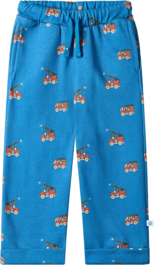 Småfolk Zard Pants With Fire Truck Blue 110 116