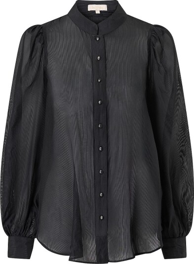 byTimo Bluse Striped Organza Blouse Svart