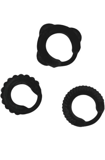 Addicted Toys Penis Ring Set Black Addicted Toys Penis Ring Set Black