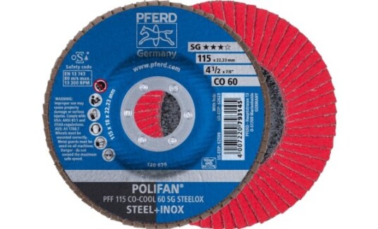 Pferd Lamellskive PFF 115 Co Cool K60 SG Steelox 115mm 13300 rpm 10 stk