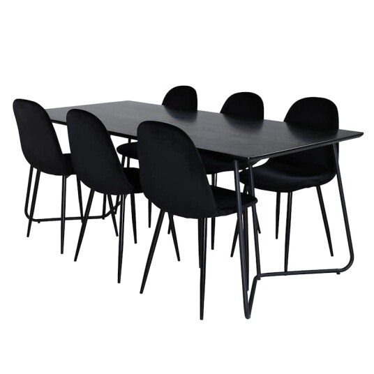 Venture Home Spisegruppe Venture Home Annika med 6 Pobbie Stoler Fløyel GR22101
