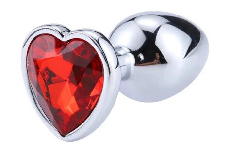 Red Scarlet Anal Plug With Heart Jewel S