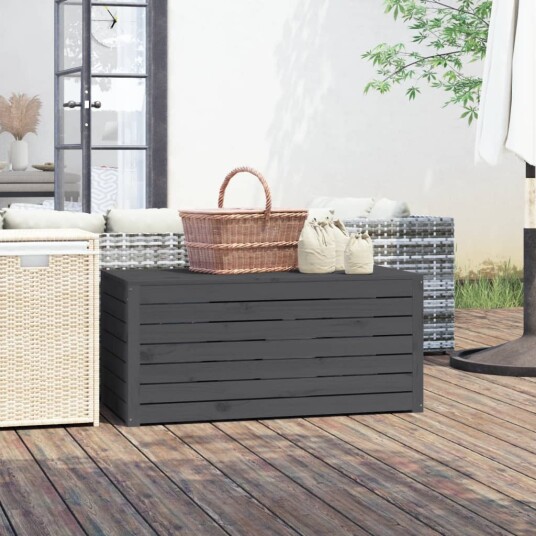 vidaXL Hagekasse grå 101x50,5x46,5 cm heltre furu vidaXL Hagekasse grå 101x50,5x46,5 cm heltre furu