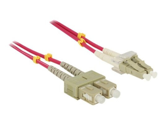 Delock - Nettverkskabel - Sc Multimodus (Hann) Til Lc Multimodus (Hann) - 5 M. - Fiberoptikk - 50 / 125 My - Om4 - Halogenfri - Fiolett