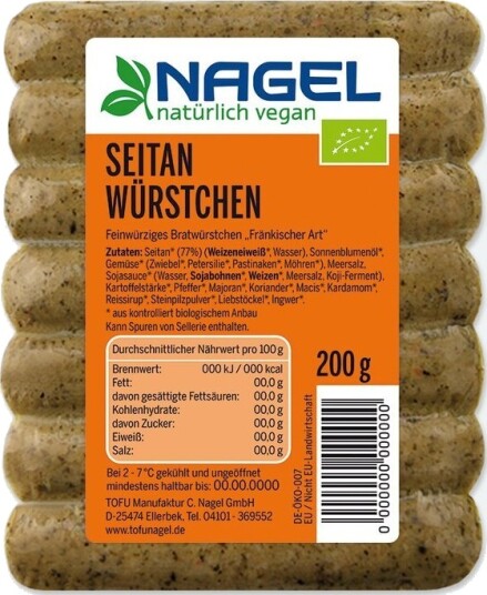 Nagel seitan pølser 200 g Nagel seitan pølser 200 g