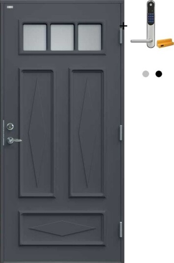 Ytterdør Diplomat Britta Klart Glass med Yale Doorman Classic Home