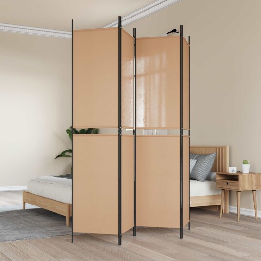 vidaXL 4-panel romdeler Beige 200 x 220 cm Stoff