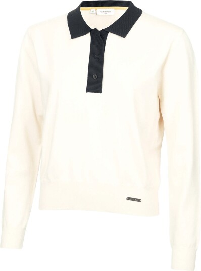 Calvin Klein Golf Olwyn Polo Sweater Cream S