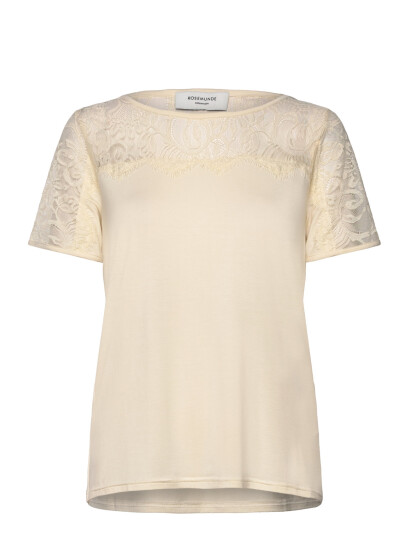 Rosemunde Rwbiarritz Lace Ss T-Shirt - Yellow - XS