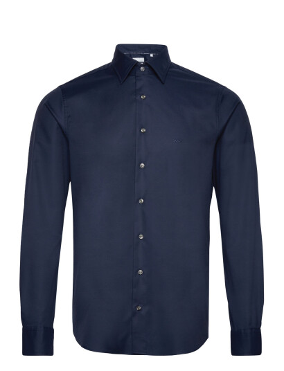 Michael Kors 2Ply Stretch Twill Slim Fit Shirt - Navy - 45