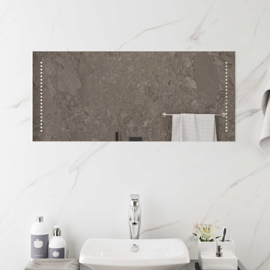 vidaXL LED Badevindu Gjennomsiktig 90 x 40 cm herdet glass Rektangulær