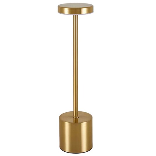 Oppladbar LED Bordlampe i Metall Gull