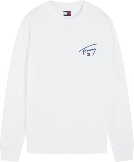 Tommy Jeans Tjm Slim Signature Chest Tee Ls Cream L
