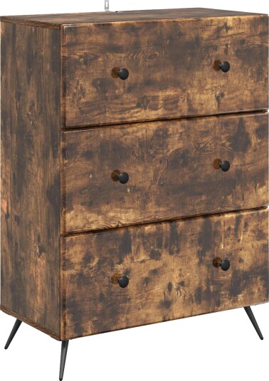 vidaXL Skuffeskap Røkt Eik 66 x 34,5 x 90 cm Konstruert tre vidaXL Skuffeskap Røkt Eik 66 x 34,5 x 90 cm Konstruert tre