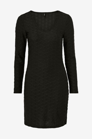 Only Kjole onlAstra L/S V neck Glitter Dress Svart