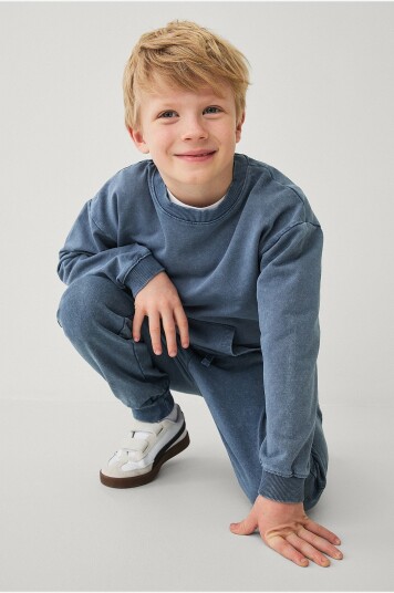 Ellos Collection Collegegenser med denimlook Blå