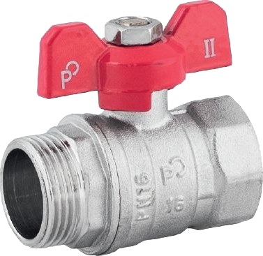 Perfexim Kuleventil Wz 1/2 Pn16 | Tmax +120°C Rød Sommerfugl