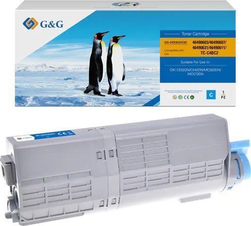 G&G Toner G&G-Kompatibel Toner Med Oki 46490607 Nt-Coc532xxc Cyan 6000S