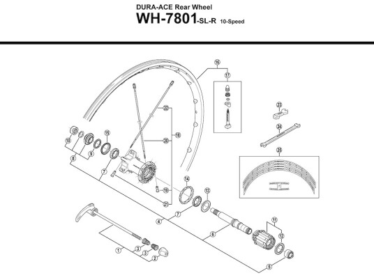 Shimano Dura Ace støvkappe til kassettkropp på bakhjul WH7801-SL