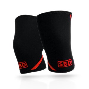 SBD Knee Sleeves, 7 mm, black/red, small