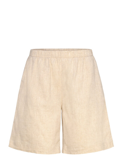 Weekday Relaxed Linen Blend Shorts - Beige - S