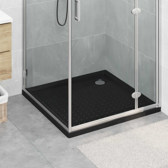 vidaXL Dusjbunnbrett med prikker 90 x 90 x 4 cm ABS Svart