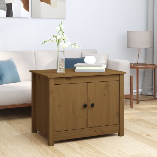 vidaXL Salongbord brun 71x49x55 cm heltre furu