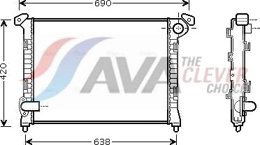 AVA COOLING SYSTEMS BW2286 Radiator motorkjøling AVA COOLING SYSTEMS BW2286 Radiator motorkjøling