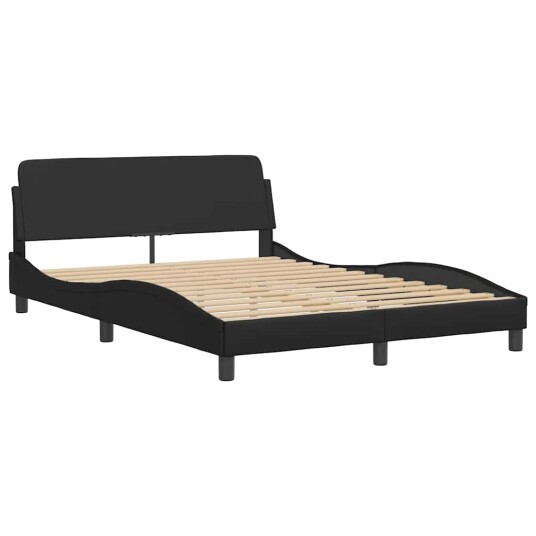  Sengeramme med hodegavl svart 135x190 cm kunstlær 8721012345331
