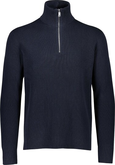 Lindbergh Half Zip Rib Knit Navy XL