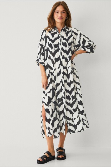 Saint Tropez Maxikjole Kelsiesz Shirt DresSvart Saint Tropez Maxikjole Kelsiesz Shirt DresSvart