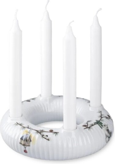 Kähler   Hammershøi Christmas adventsstake 21,5 cm hvit m/dekor
