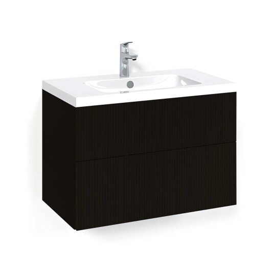Macro Design Crown Line Servantskap 2 Skuff - med Light Servant Svart eik / 100cm 45