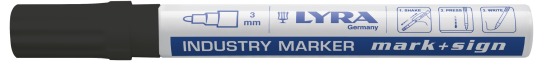 Lyra Industri Marker Med Kugle Sort - (10 Stk.)