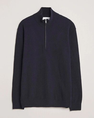 NN07 Danny Rib Knitted Half Zip Navy Blue NN07 Danny Rib Knitted Half Zip Navy Blue