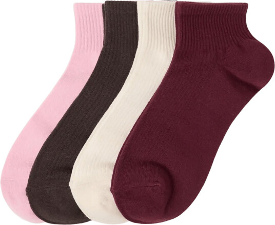 Lindex 4 Pack High Ankle Socks Pink 39/41