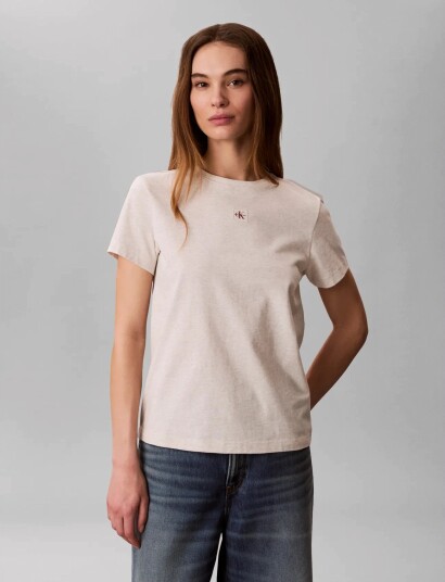Calvin Klein Jeans Ss Woven Label Classic Fit Tee Grey XXS