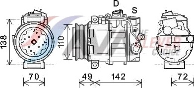 AVA COOLING SYSTEMS MSK644 AC-kompressor