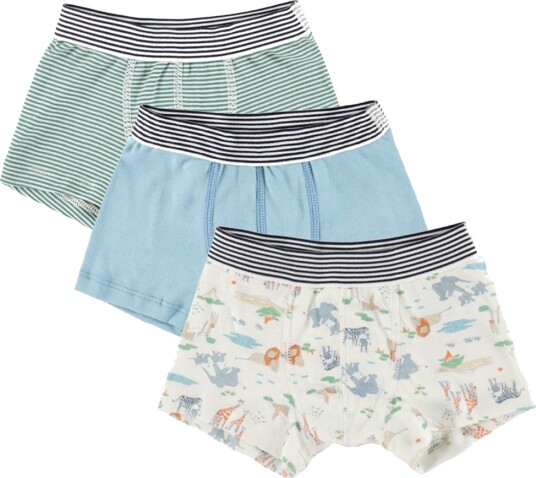 Petit Bateau Boxershorts 3 pack Hvit/Grønn/Blå Petit Bateau 10 år 140 Boxershorts