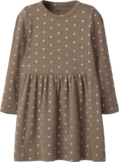 Name It Nmflona Ls Dress TAUPE GRAY 110 Name It Nmflona Ls Dress TAUPE GRAY 110