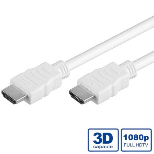 VALUE HDMI HS Cable+Ethernet. A-A. M/M. White 1.0m Factory Sealed