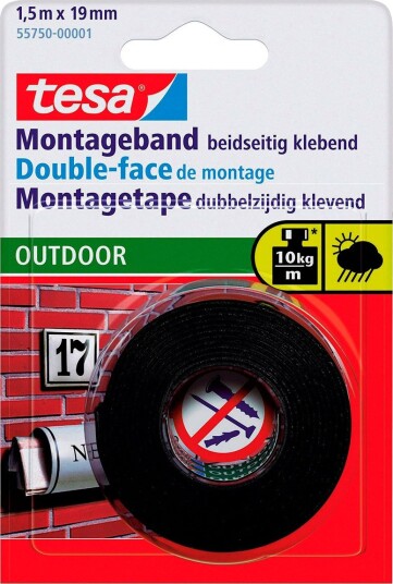 Tesa Powerbond Montasjetape 19mm 1,5 meter Utend??rs