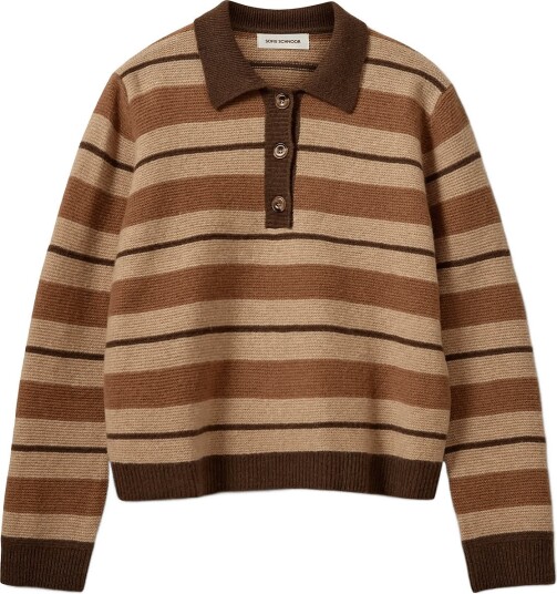 Sofie Schnoor Stormasw Striped Knit Polo   Brown   L