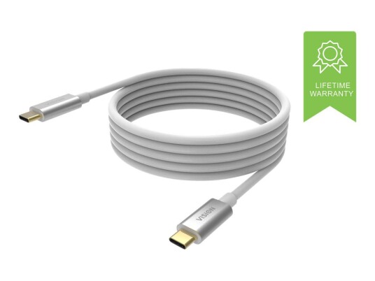 Vision 4m USB-C kabel 3.2 Gen 2 Hvit - 24 pin til 24 pin